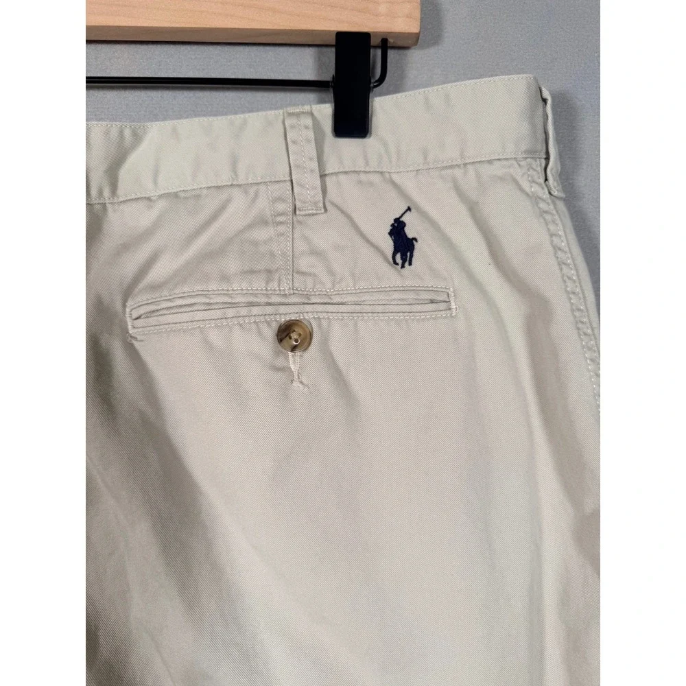 Polo Ralph Lauren Mens Chino Shorts Beige Tan Cotton Twill Flat‎ Front 36